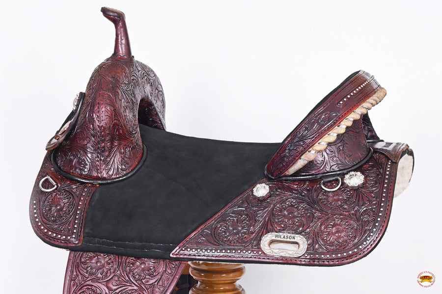 HILASON Western Horse Saddle Treeless Trail Barrel Leather | for Horses