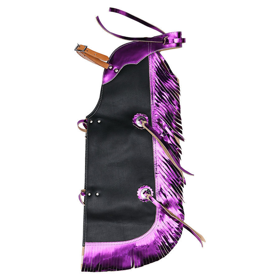Hilason Pro Rodeo Bull Riding Chaps Western Leather Kids Junior - Uhorse