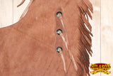Hilason Western Bull Riding Chinks Chaps Handcrafted Working Genuine Leather Brown