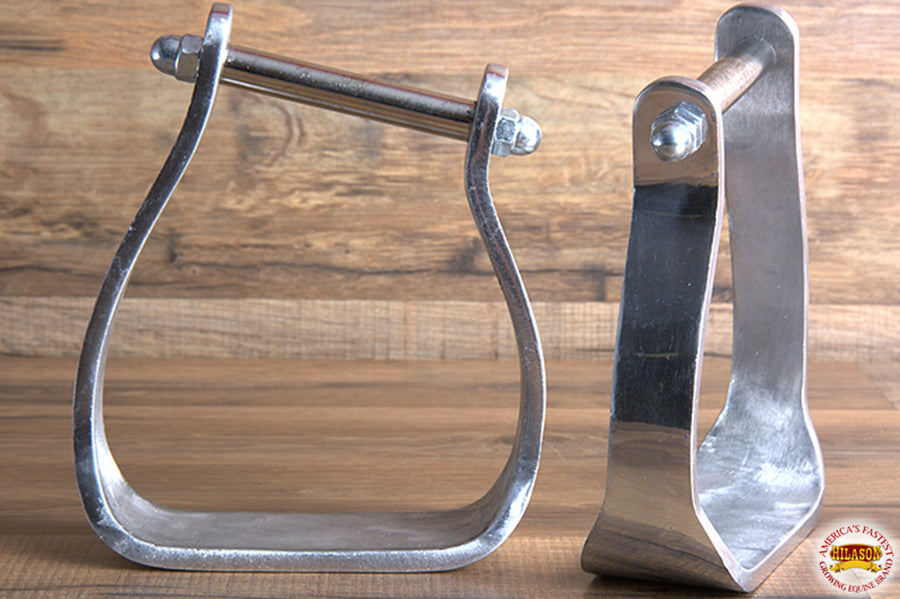HILASON Horse Western Saddle Stirrup Tack Angled Slanted Aluminum Stirrups | Ergonomic for Rider