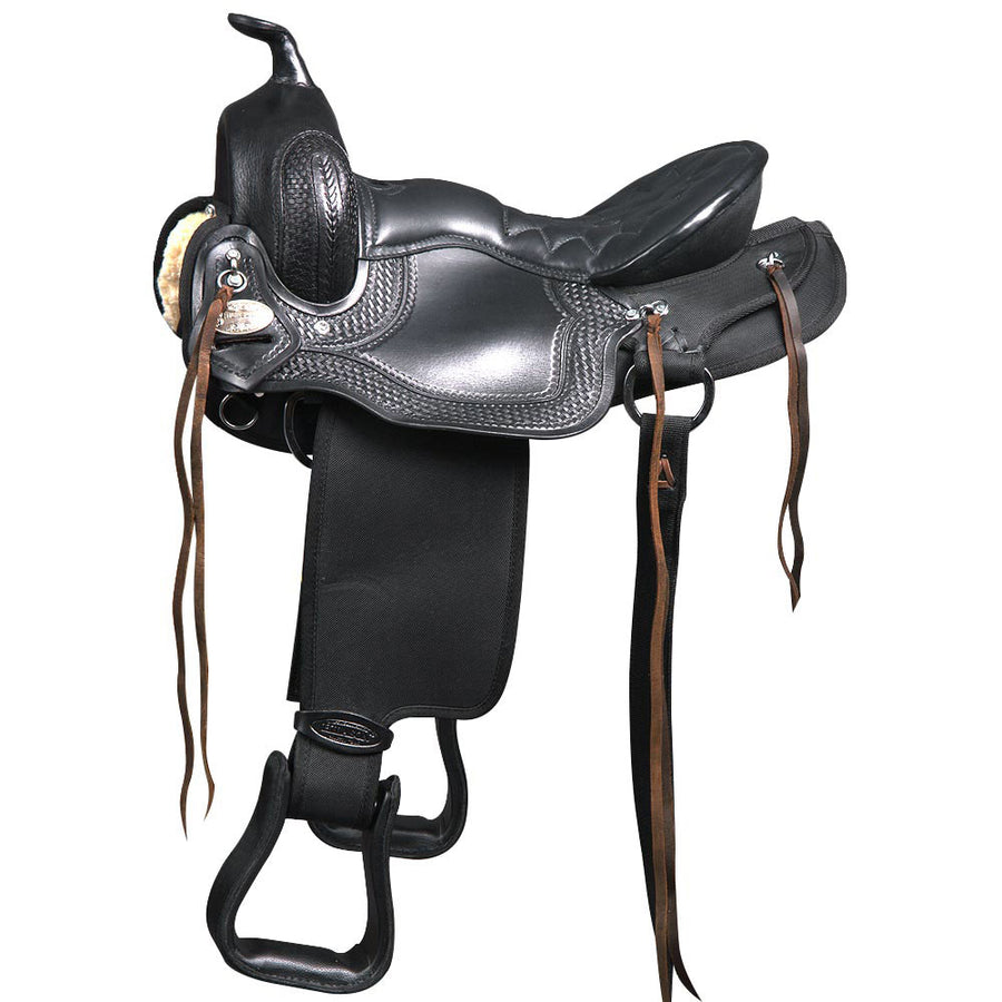 HILASON Western Horse Gaited Trail Endurance American Leather Saddle | Treeless for Horses