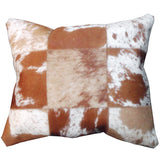 Pl501-F Cowhide Leather Hair-On Patchwork Cushion Pillow Cover