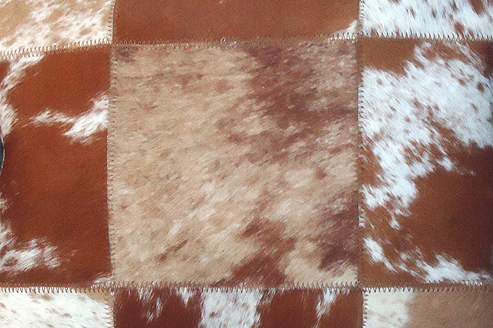 Hilason Cowhide Leather Hair-On Patchwork Cushion Pillow Cover