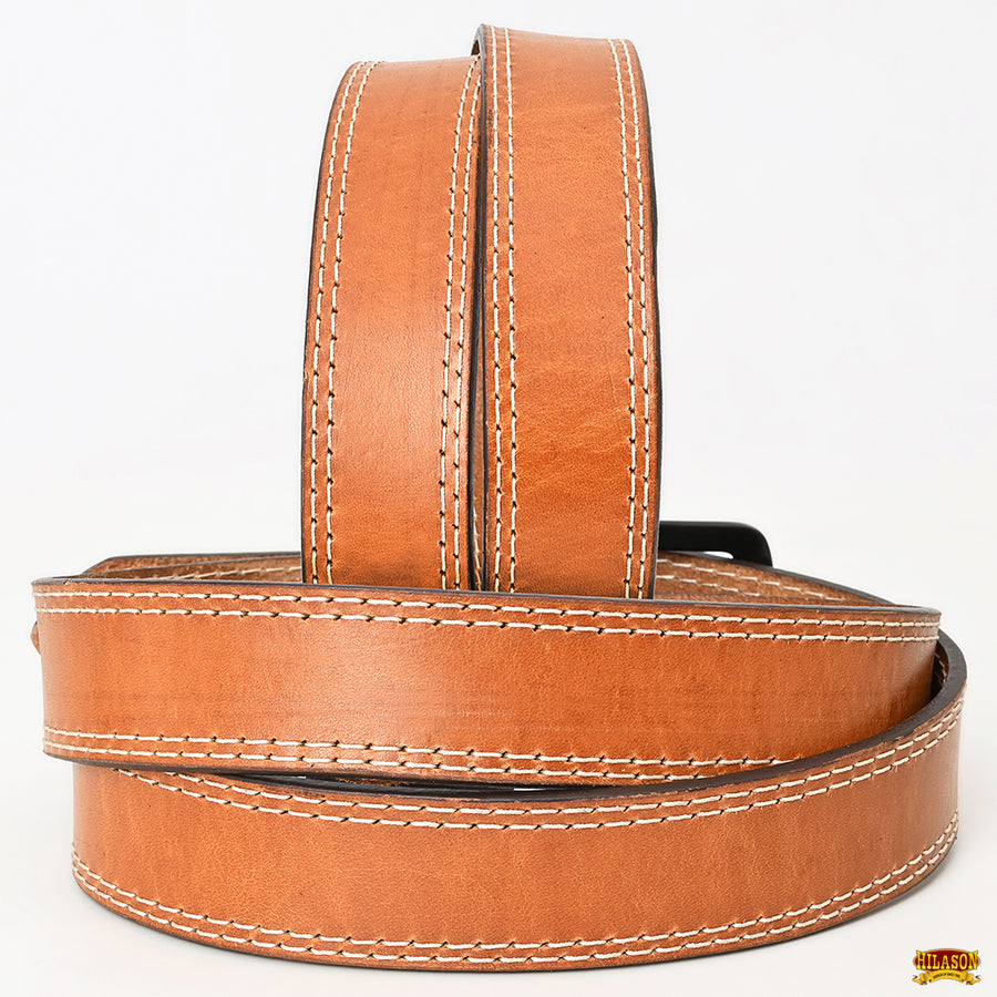 HILASON Western Genuine Leather Belt for Men Women Cowboy Cowgirl Handmade Unisex Full Grain Heavy Duty Jeans