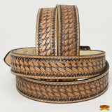 HILASON Western Genuine Leather Belt for Men Women Cowboy Cowgirl Handmade Unisex Full Grain Heavy Duty Tooled Belt for Jeans