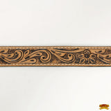 HILASON Western Genuine Leather Belt for Men Women Cowboy Cowgirl Handmade Unisex Full Grain Heavy Duty Floral Tooled Belt