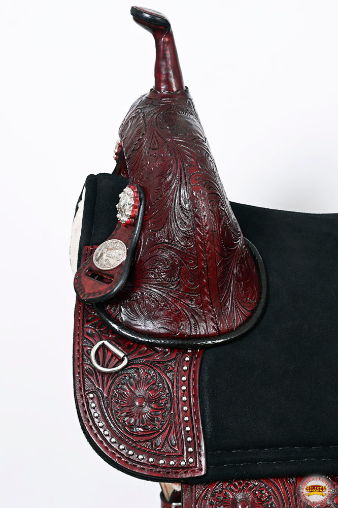 HILASON Western Horse Treeless Trail Barrel Saddle American Leather | for Horses