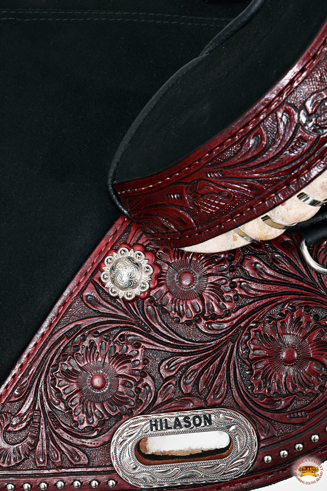 HILASON Western Horse Treeless Trail Barrel Saddle American Leather | for Horses