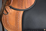 HILASON Western Horse Treeless Trail Saddle Genuine American Leather Tan l Saddle American Leather Tan | Horse Saddle | Western Saddle | Treeless Saddle | Saddle for Horses | Horse Leather Saddle