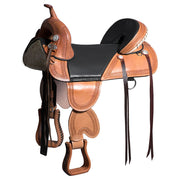 Hilason Western Horse Treeless Trail Saddle Genuine American Leather Tan