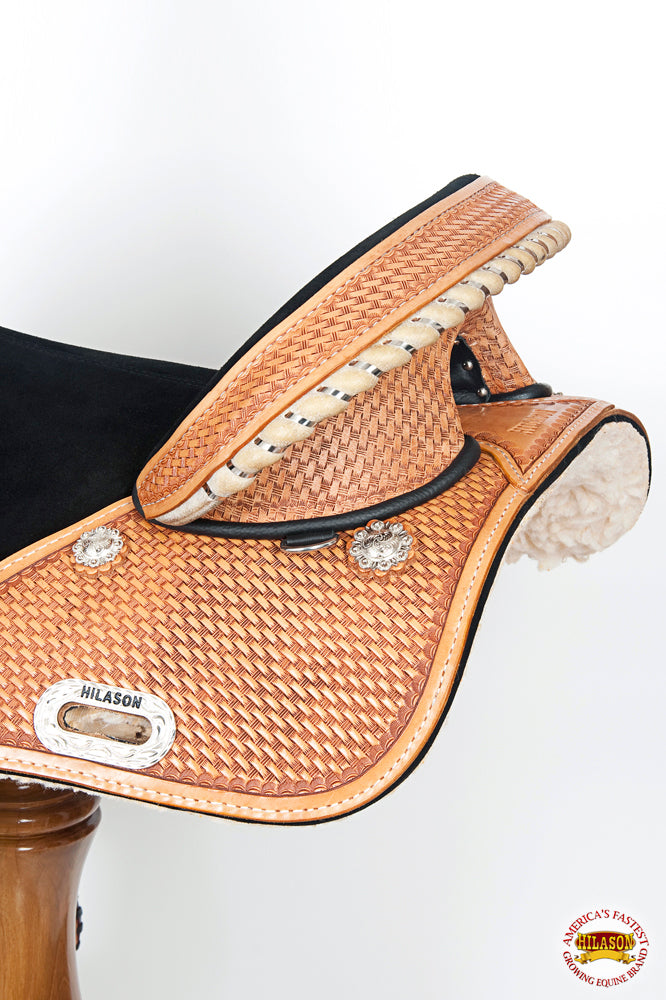 HILASON Western Horse Treeless Trail Barrel Saddle American Leather | for Horses