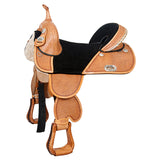 HILASON Western Horse Treeless Trail Barrel Saddle American Leather | Horse Saddle | Western Saddle | Treeless Saddle | Saddle for Horses | Horse Leather Saddle