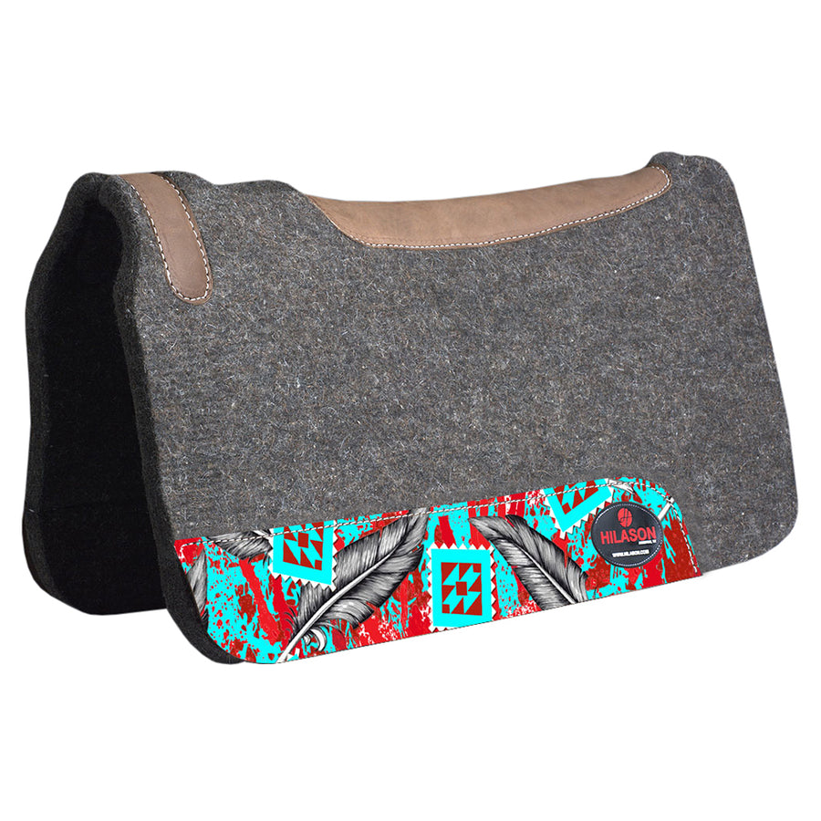 Made In Usa Hilason W. Grey Aztec Painted Wool Felt H. Saddle Pad – by Hilason – Cowboy and equestrian accessories