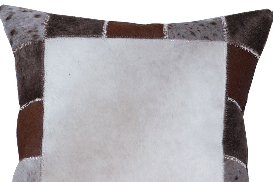 Pl508-F Cowhide Leather Hair-On Patchwork Cushion Pillow Cover