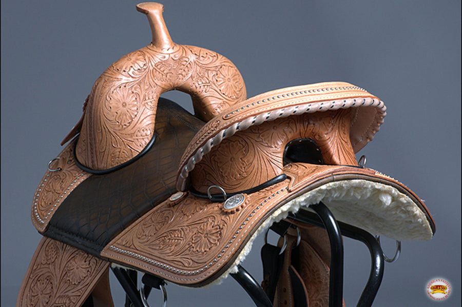 HILASON Western Horse Treeless Trail Barrel Saddle American Leather | for Horses