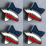 Western Screw Back Concho 1.5In Us Flag Star Crystal Bling Saddle Hilason