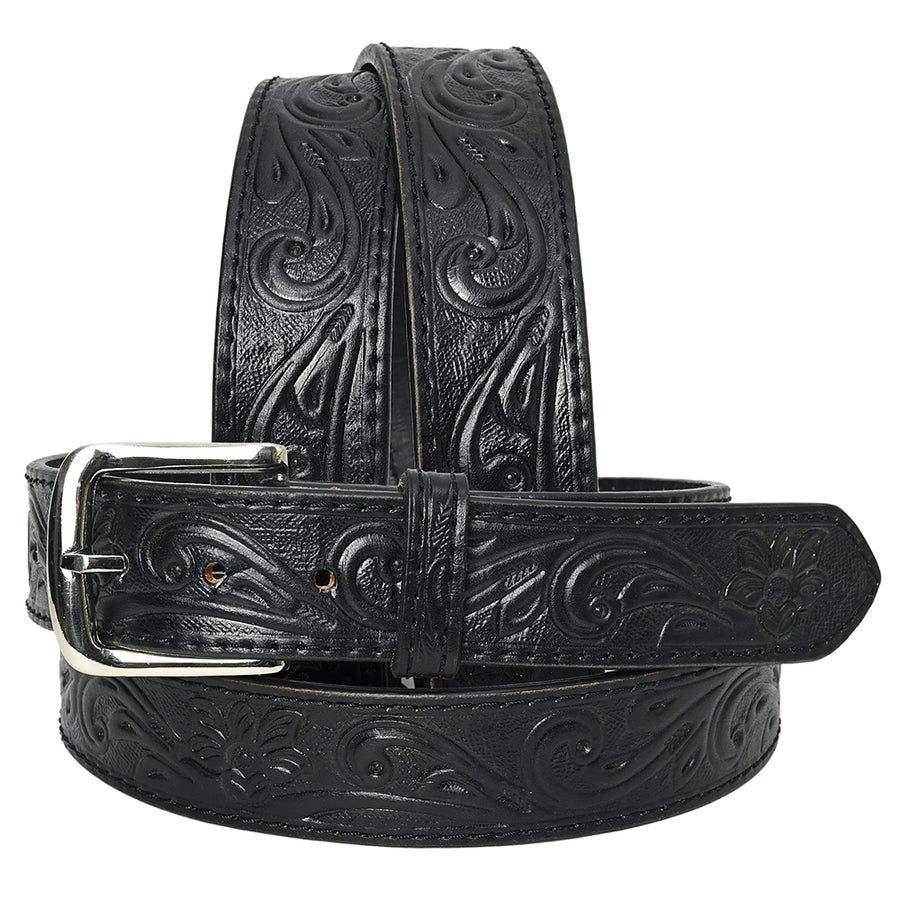 HILASON Western Genuine Leather Belt for Men Women Cowboy Cowgirl Handmade Unisex Full Grain Heavy Duty Floral - Hilason