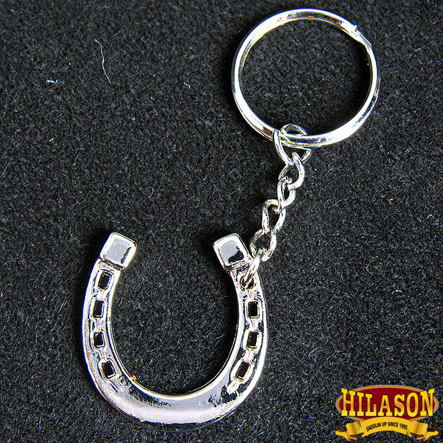 Hilason Western Tack Gift Nickel Plated Horse Shoe Key Ring Chain