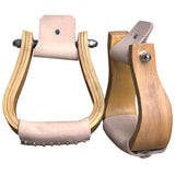 Hilason Western Wooden Offset Horse Saddle Stirrups Pair W/ 5 
