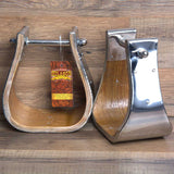 Hilason Western Wooden W/ Steel Horse Saddle Stirrups Pair W/ 4