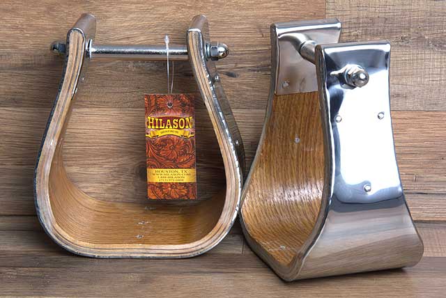 Hilason Western Wooden W/ Steel Horse Saddle Stirrups Pair 4" Thread