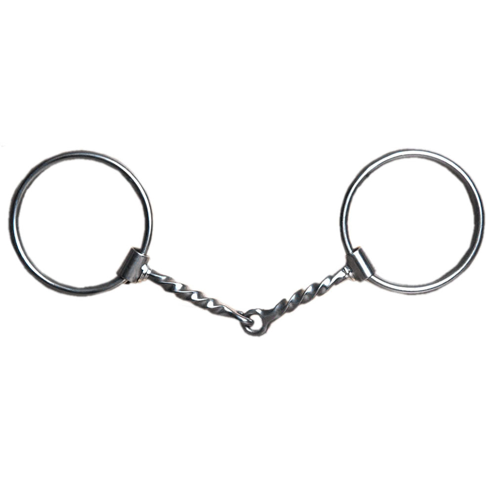 5" Hilason Western O Ring Square Twist Horse Mouth Ring Snaffle Bit W/ 3" Ring