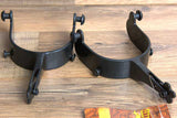 Hilason Western Black Steel Mens 5 Degree Bull Riding Spurs Pair