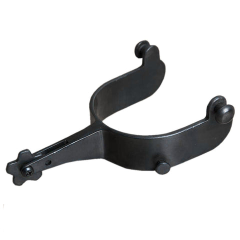 Hilason Western Black Steel Mens 5 Degree Bull Riding Spurs Pair