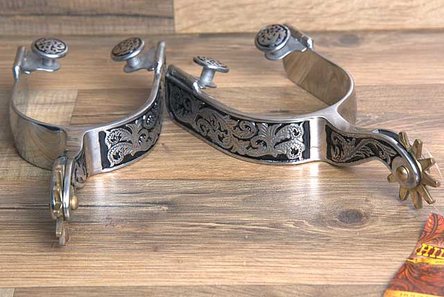 Hilason Western Stainless Steel Mens Horse Riding Show Spurs Pair