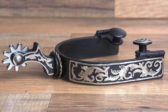 Hilason Western Black Steel Mens Horse Riding Show Spurs Pair