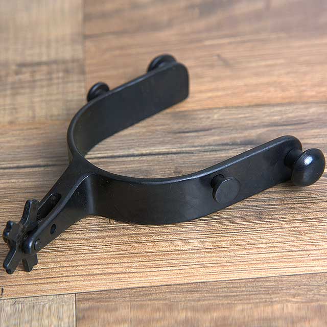 Hilason Western Black Steel Adult Angled Horse Riding Rodeo Spurs Pair