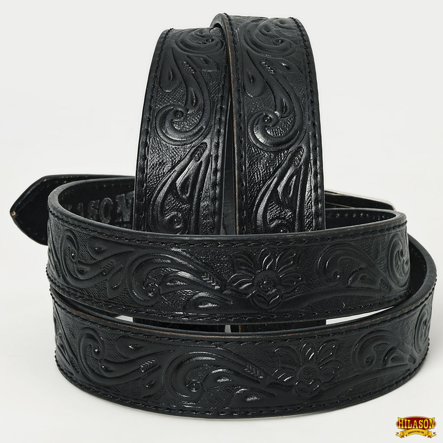 HILASON Western Genuine Leather Belt for Men Women Cowboy Cowgirl Handmade Unisex Full Grain Heavy Duty Floral Tooled