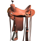 16 In HILASON Western Horse Saddle American Leather Ranch Roping Trail Oiled Tan | Hand Tooled | Horse Saddle | Western Saddle | Wade & Roping Saddle | Horse Leather Saddle | Saddle For Horses