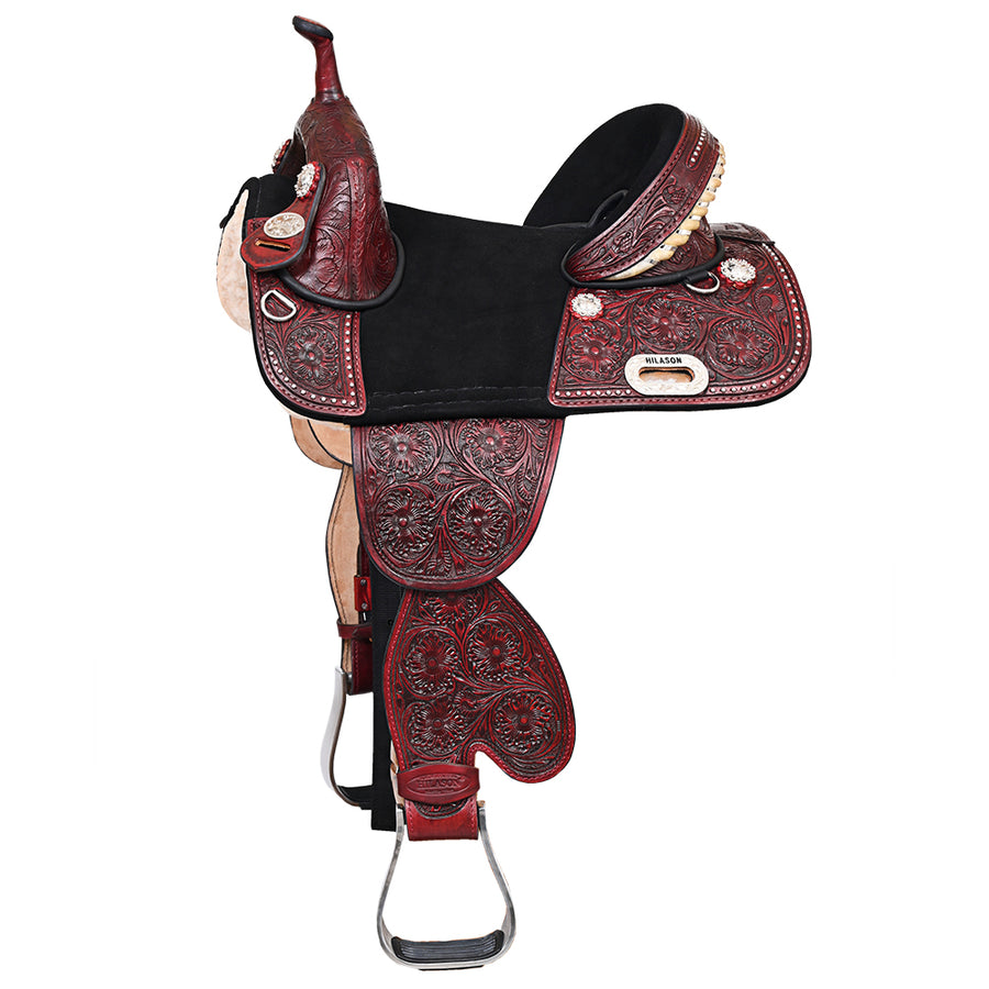 HILASON Child Treeless Horse Saddle Western American Leather Barrel | for Horses - Uhorse