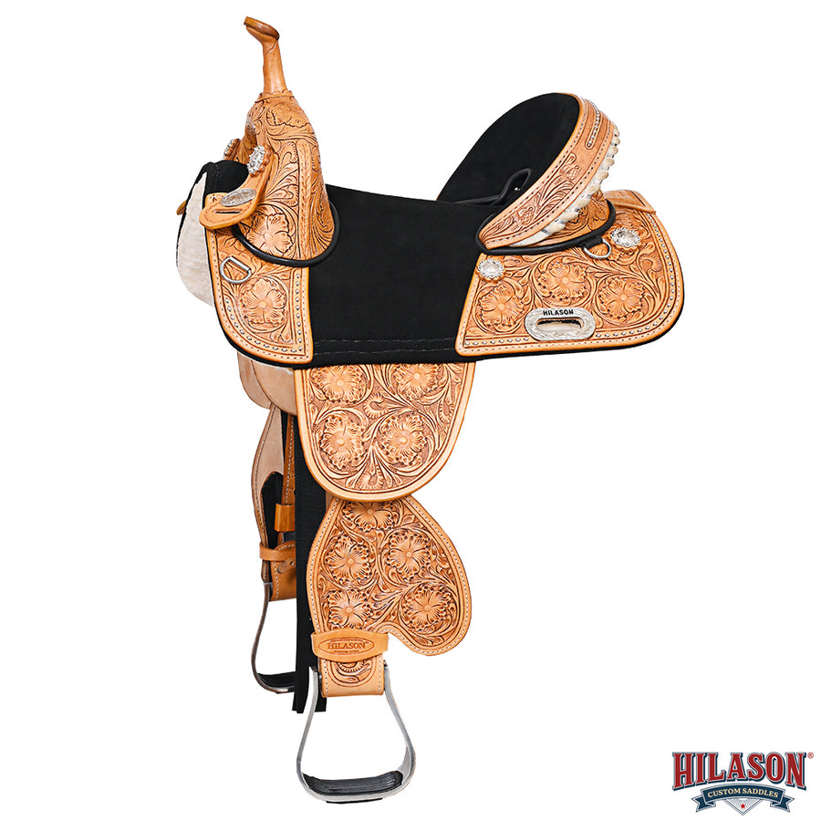 HILASON Western Horse Child Saddle Treeless American Leather Barrel | for Horses
