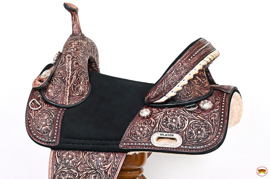 HILASON Child Treeless Horse Saddle Western American Leather Barrel | for Horses