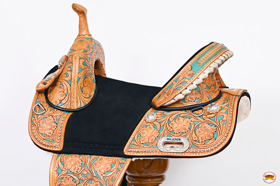 HILASON Child Treeless Horse Saddle Western American Leather Barrel | for Horses