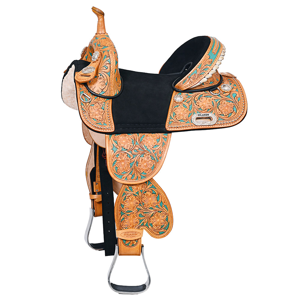 Child Treeless Horse Saddle Western American Leather Barrel Hilason