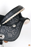 Hilason Western Horse Treeless Barrel Racing American Leather Saddle