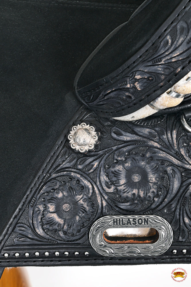 Hilason Western Horse Treeless Barrel Racing American Leather Saddle