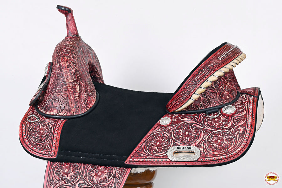 HILASON Western Horse Treeless Trail Barrel Saddle American Leather | for Horses