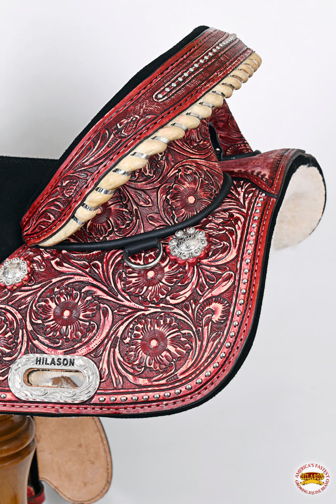 HILASON Western Horse Treeless Trail Barrel Saddle American Leather | for Horses
