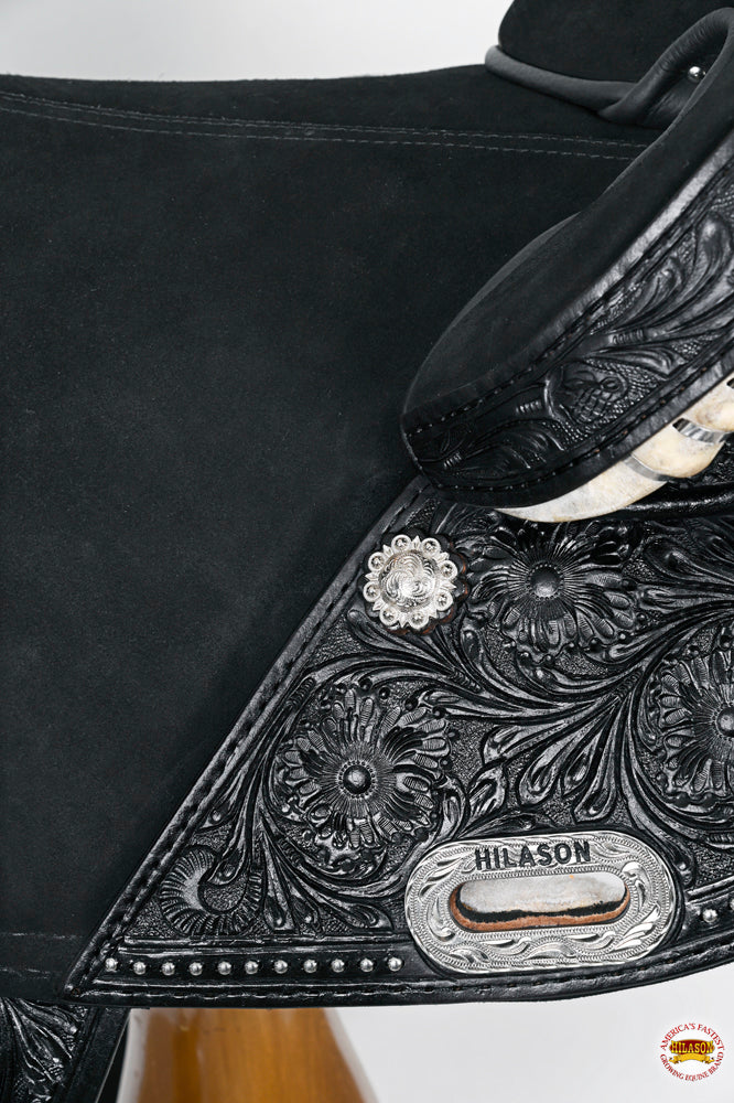HILASON Western Horse Treeless Trail Barrel American Leather Saddle | for Horses