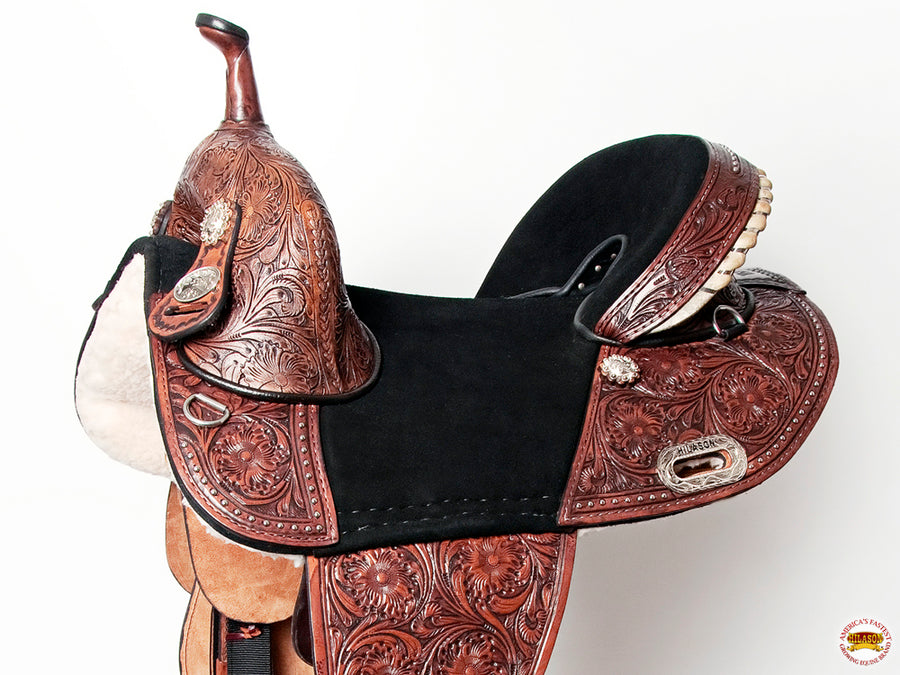 HILASON Western Horse Treeless Trail Barrel American Leather Saddle | for Horses