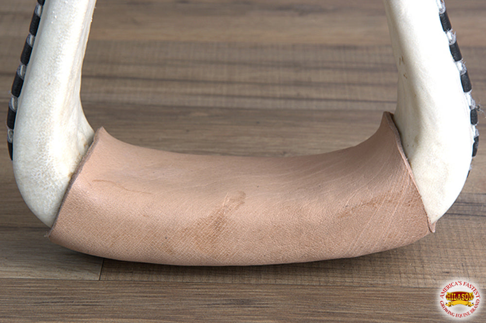 HILASON Horse Western Saddle Stirrup Oversize Rawhide Leather Pair| Stirrups | Stirrups| Covered