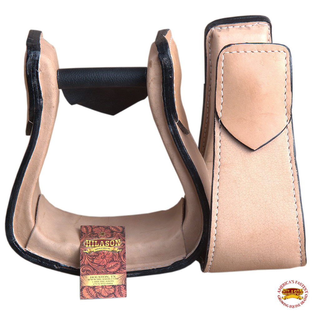 HILASON Horse Western Saddle Stirrup Leather Stirrups Pair | with Wooden Core Anti-Slip