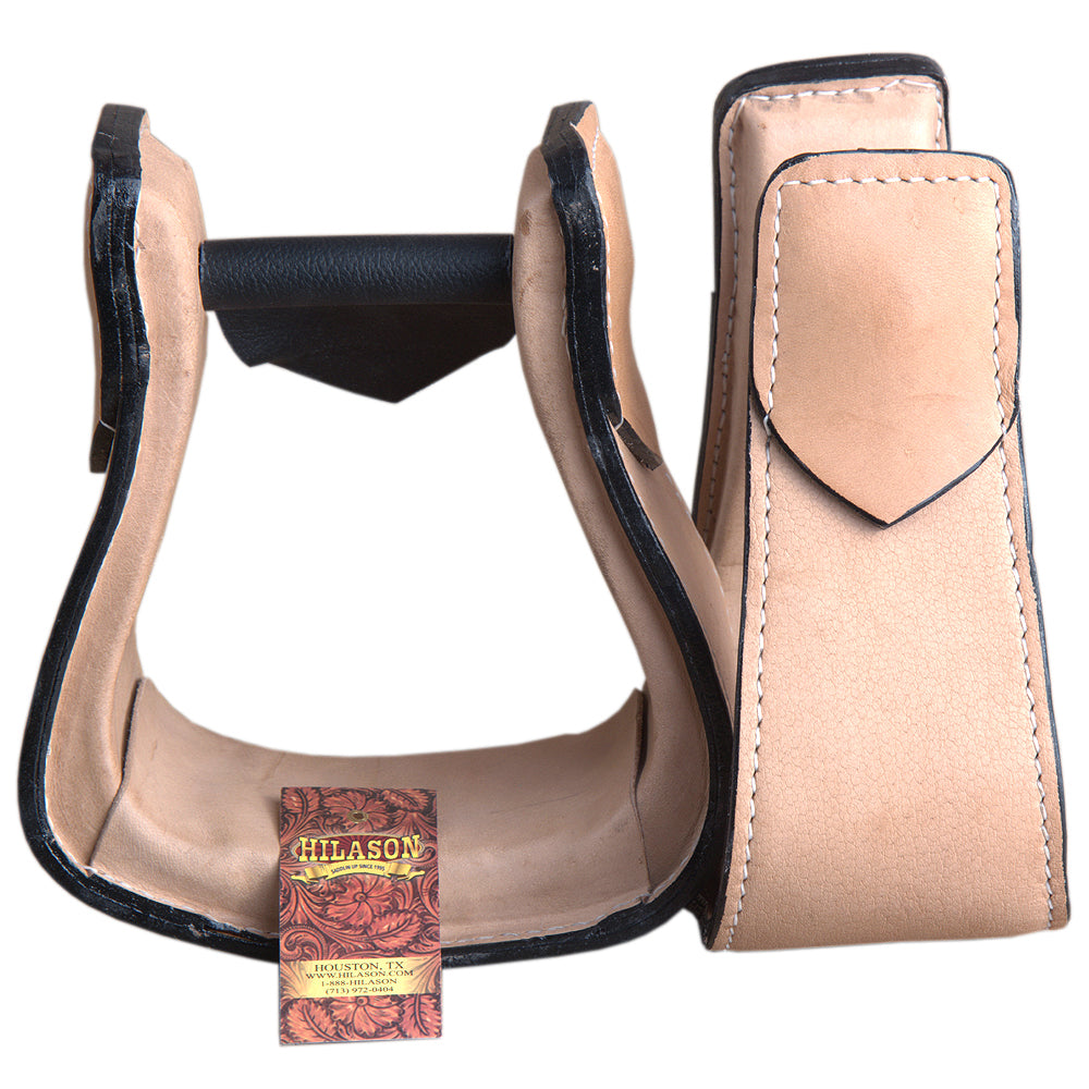 HILASON Horse Western Saddle Stirrup Leather Stirrups Pair | with Wooden Core Anti-Slip