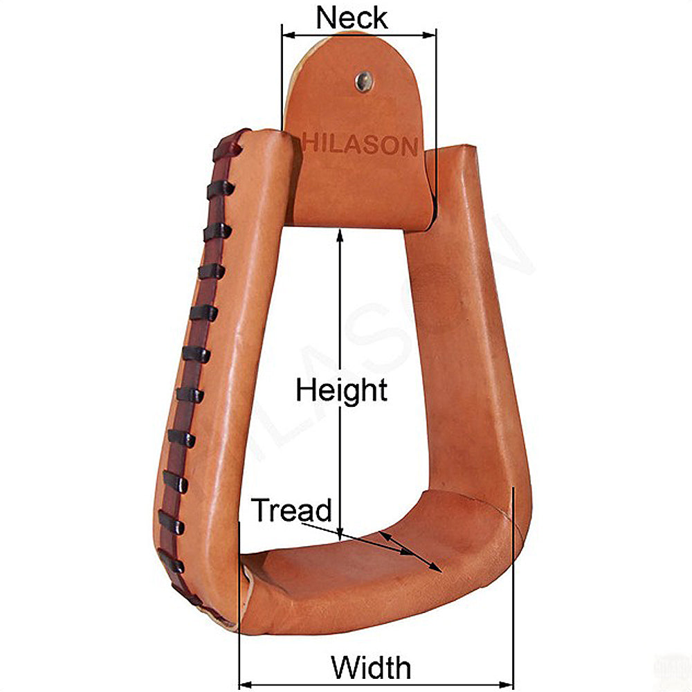 Hilason Western Saddle Bell Oil Leather Horse Stirrups Neck 3 In