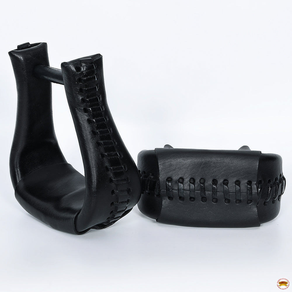 Hilason Western Saddle Bell Oil Leather Horse Stirrups Neck 3 In