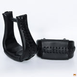 Hilason Western Saddle Bell Oil Leather Horse Stirrups Neck 3 In